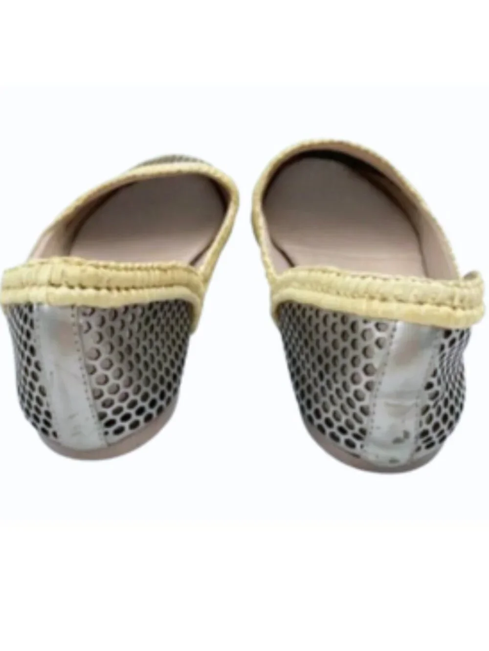 Eileen Fisher Espadrilles SALE! Unique Perforated Honeycomb Silver Metal, sz 7.5